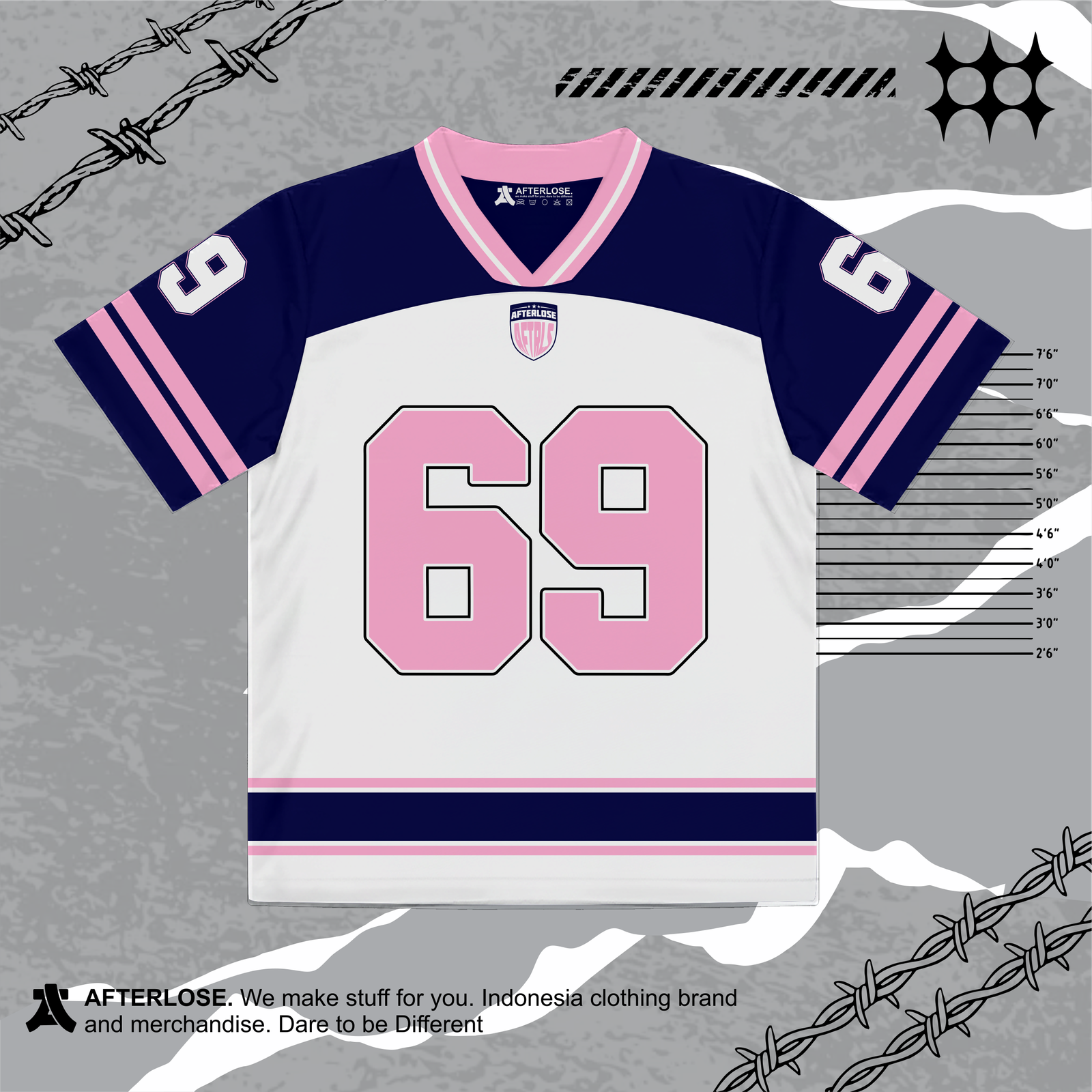 WOMEN'S NAVY WHITE 69 JERSEY AFTERLOSE.ID