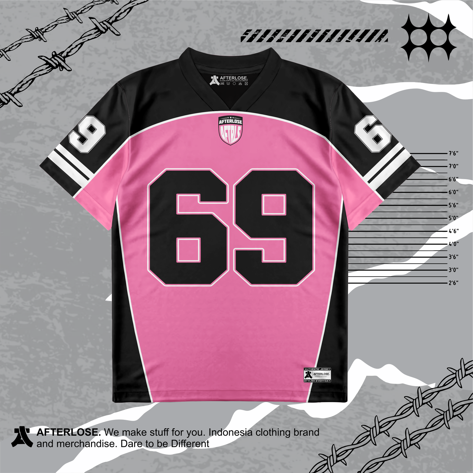 V-NECK BLACKPINK 69 JERSEY AFTERLOSE.ID