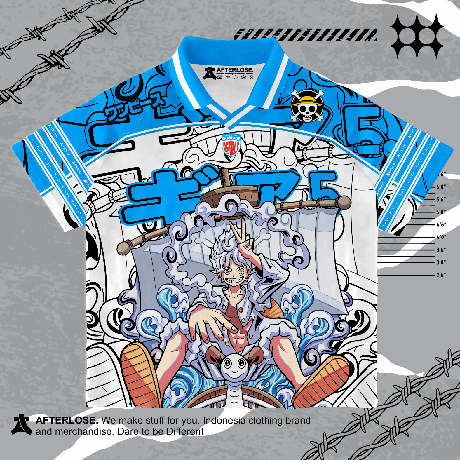 JERSEY RETRO ONE PIECE BLUE WHITE AFTERLOSE